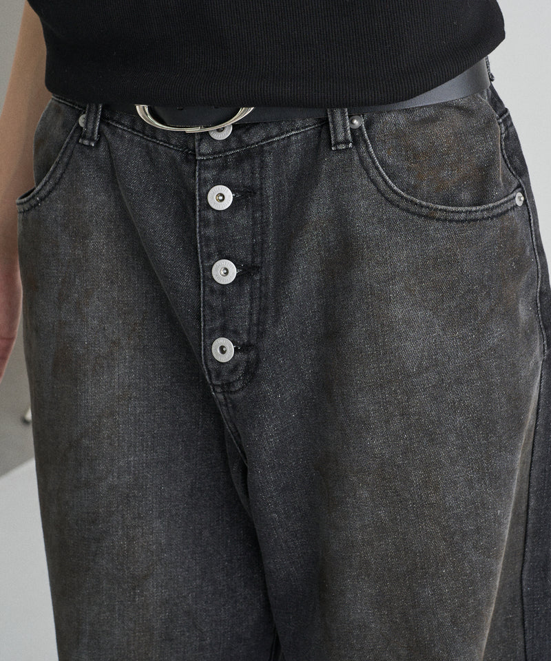 WIDE LOOSE DAMAGE MUD DENIM/ワイドルーズダメージマッドデニム