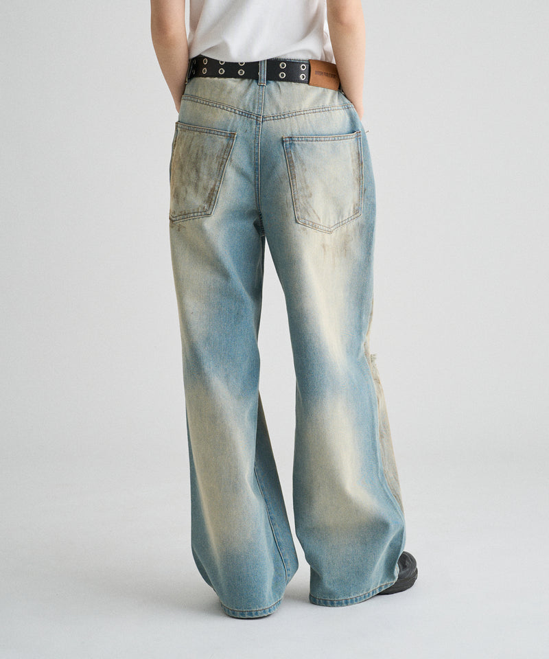 WIDE LOOSE DAMAGE MUD DENIM/ワイドルーズダメージマッドデニム