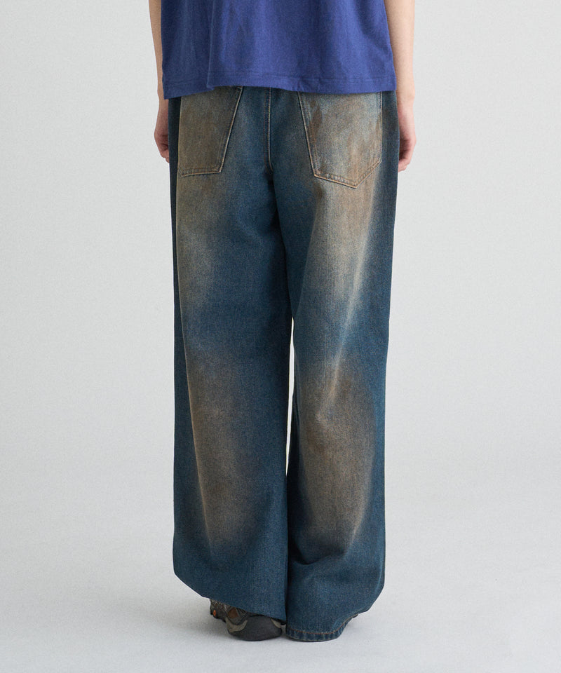 WIDE LOOSE DAMAGE MUD DENIM/ワイドルーズダメージマッドデニム