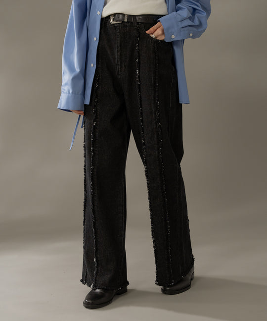 【selleglant｜セレグランテ】FRINDG DENIM PANTS / フリンジデニムパンツ