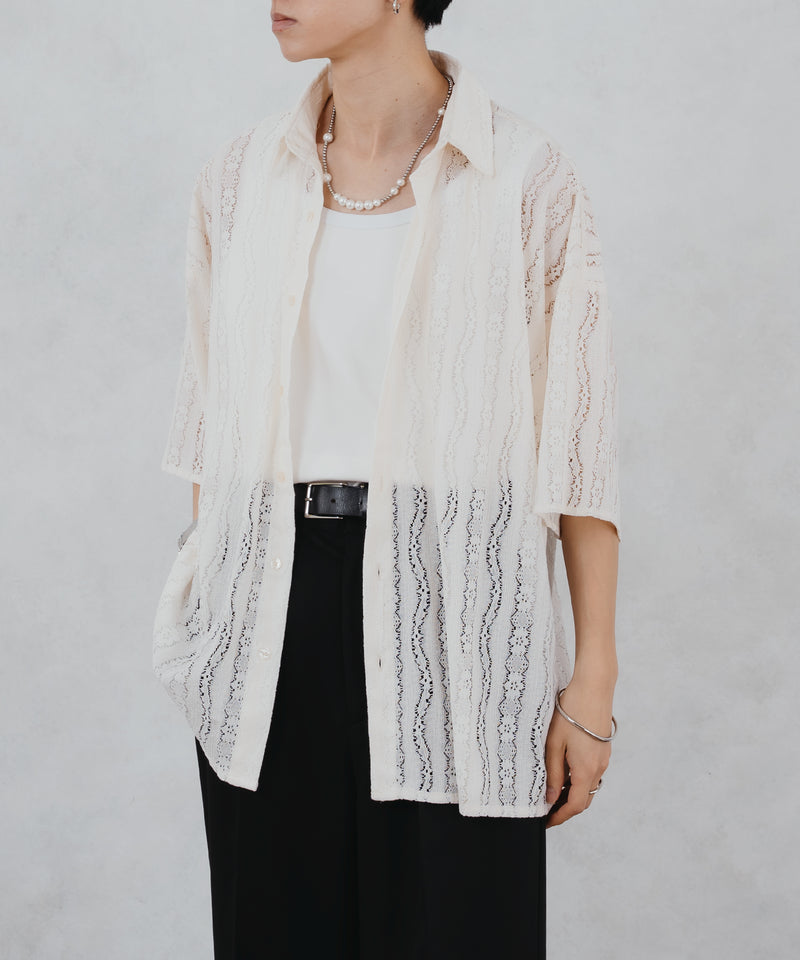 LACE SHEER REGULAR SHIRT/レースシアーレギュラーシャツ