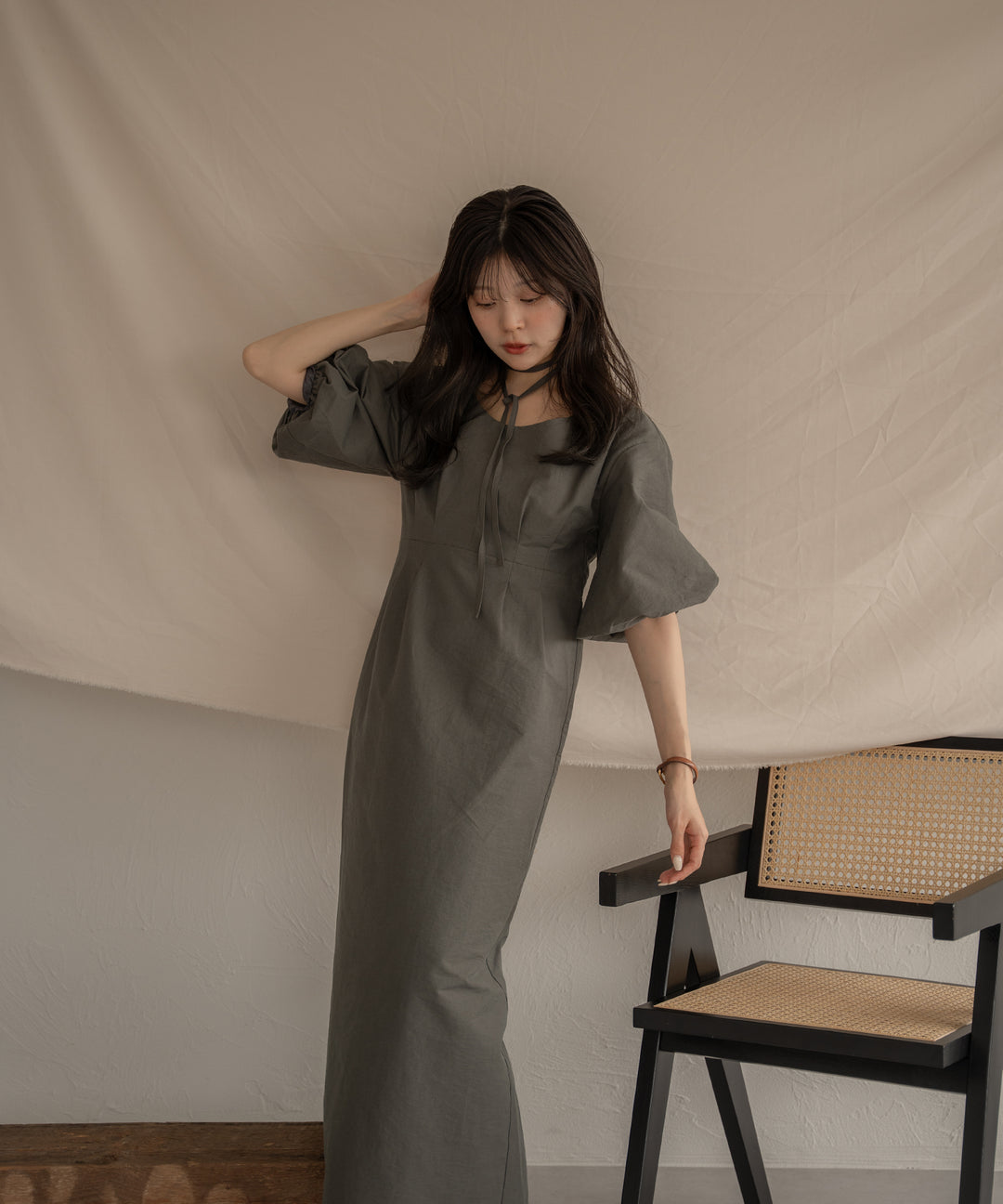 ballon sleeve onepiece / バルーンスリーブワンピース – favclo