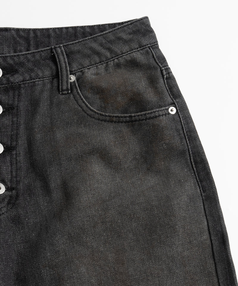 WIDE LOOSE DAMAGE MUD DENIM/ワイドルーズダメージマッドデニム