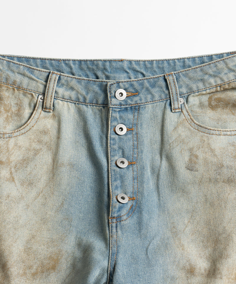 WIDE LOOSE DAMAGE MUD DENIM/ワイドルーズダメージマッドデニム