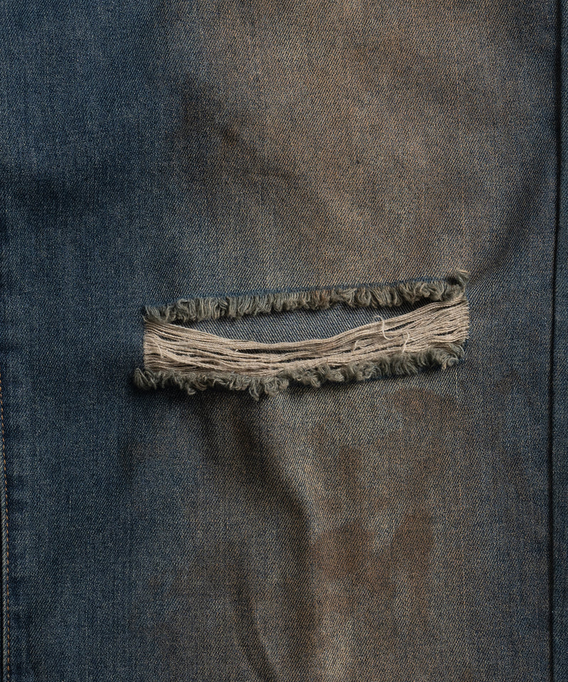 WIDE LOOSE DAMAGE MUD DENIM/ワイドルーズダメージマッドデニム