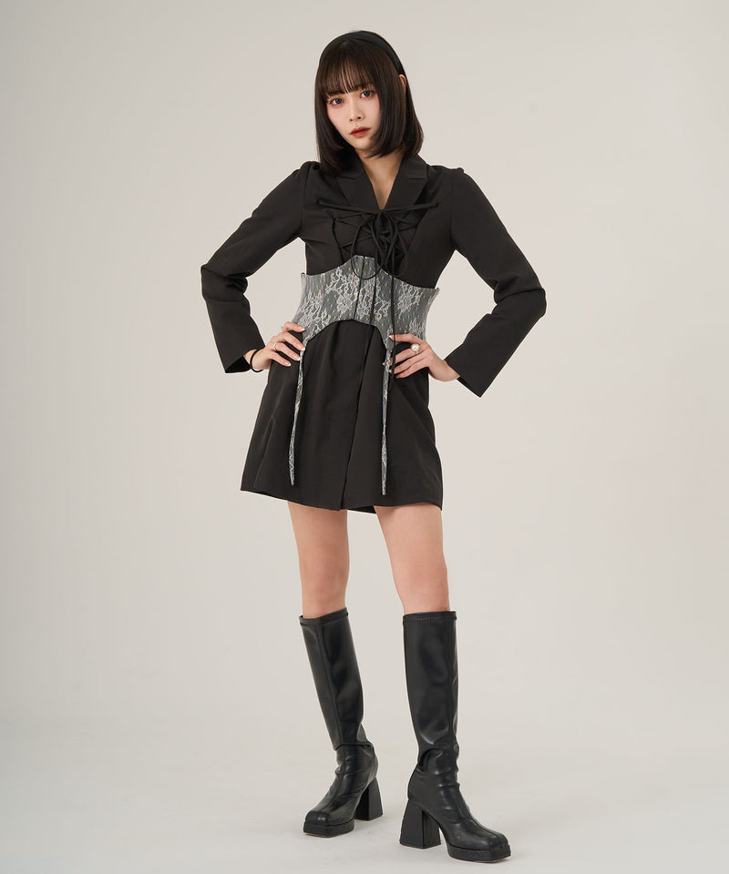 【by manato】Lace corset Jacket Op / レースコルセット ジャケットワンピース