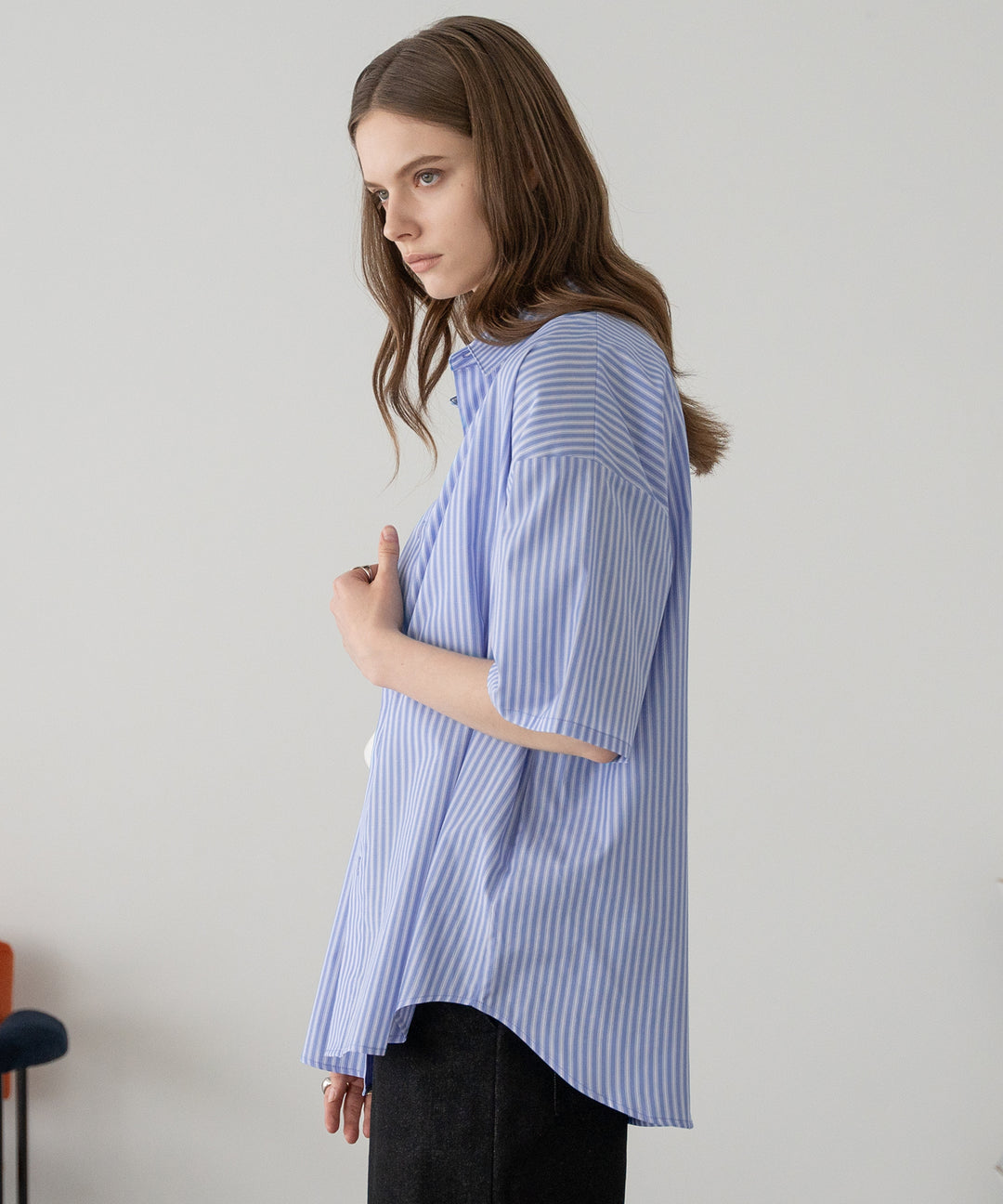 selleglant｜セレグランテ】REGULAR COLLAR STRIPE SHIRT