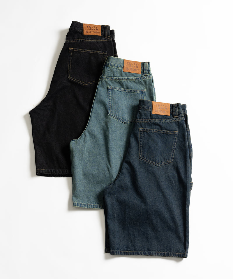 【WETTEMPT｜ウィテンプト】　OVER DYED DENIM HALF PANTS /オーバーダイデニムハーフパンツ