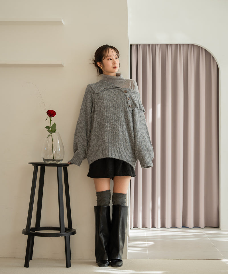 one shoulder knit / ワンショルダーニット