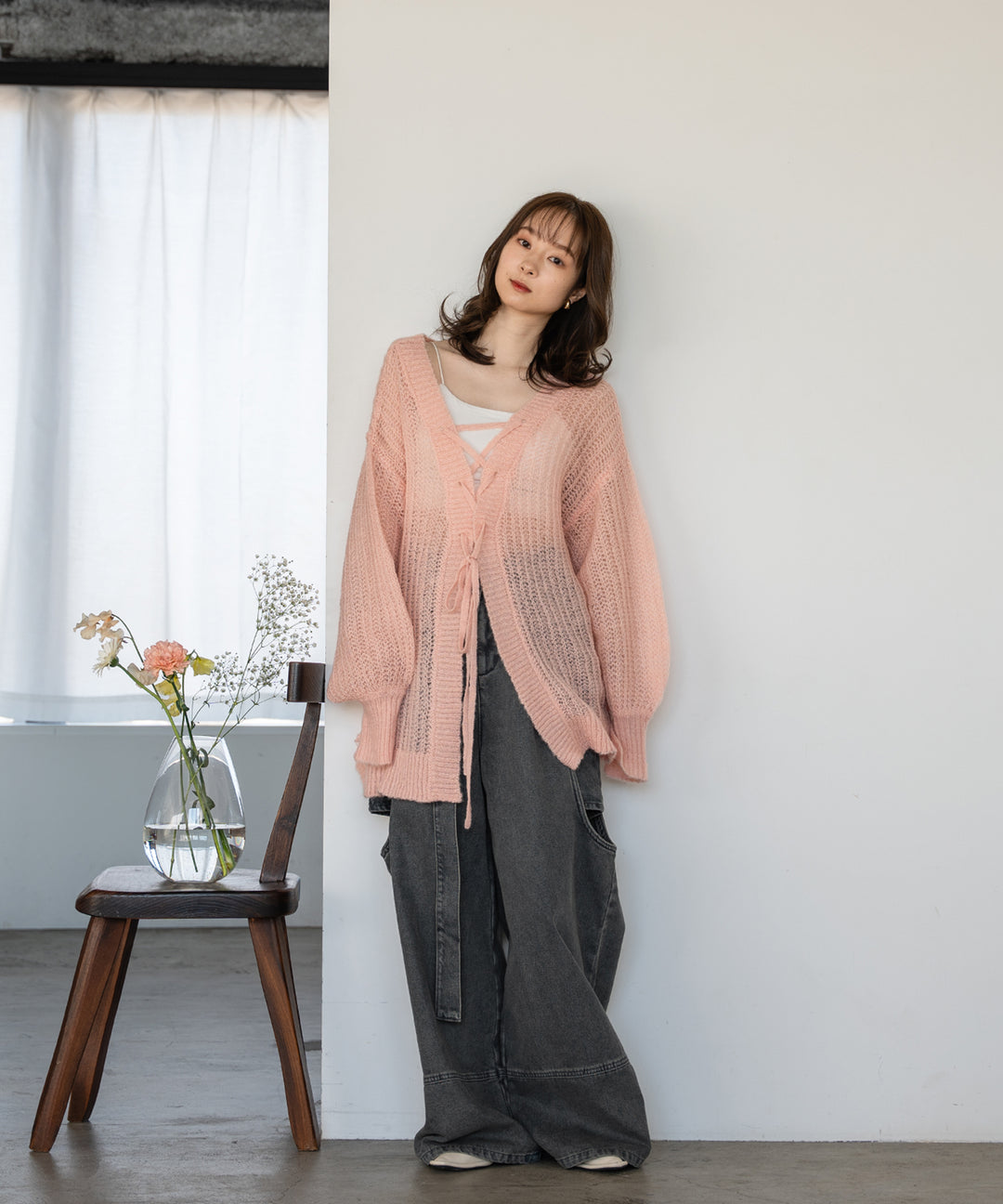mideal カットアウトデザインワイドデニム cut out design wide denim / カットアウトデザインワイドデニム