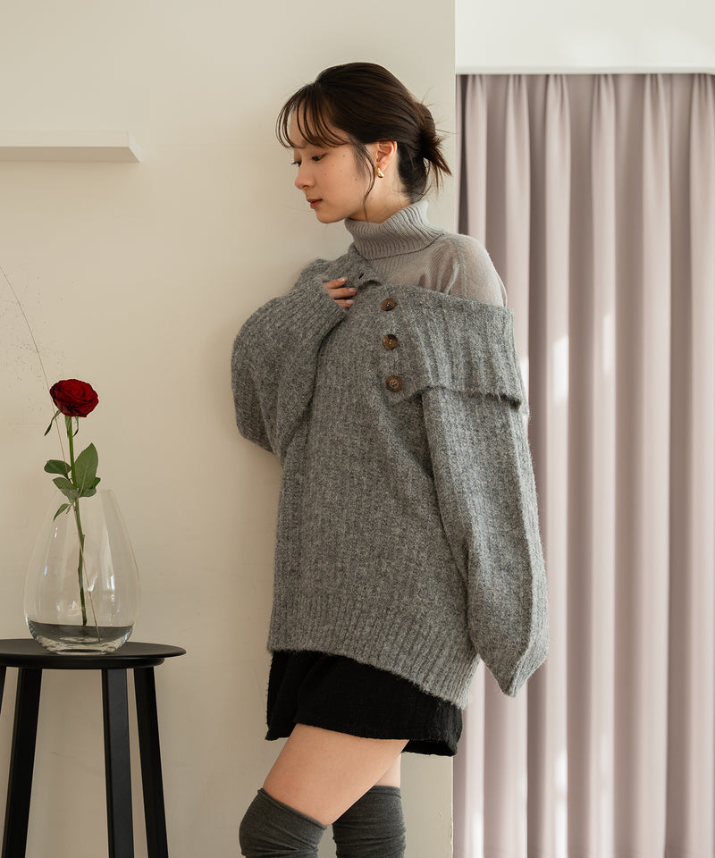 one shoulder knit / ワンショルダーニット