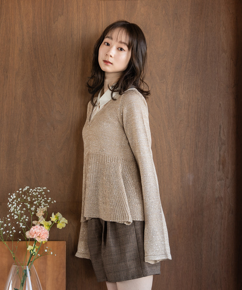 peplum sequins knit / ペプラムスパンコールニット