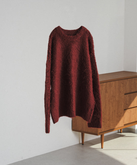 新色追加【selleglant｜セレグランテ】LONG SLEEVE WOOL MIXED SHAGGY KNIT / ロングスリーブウール混シャギーニット