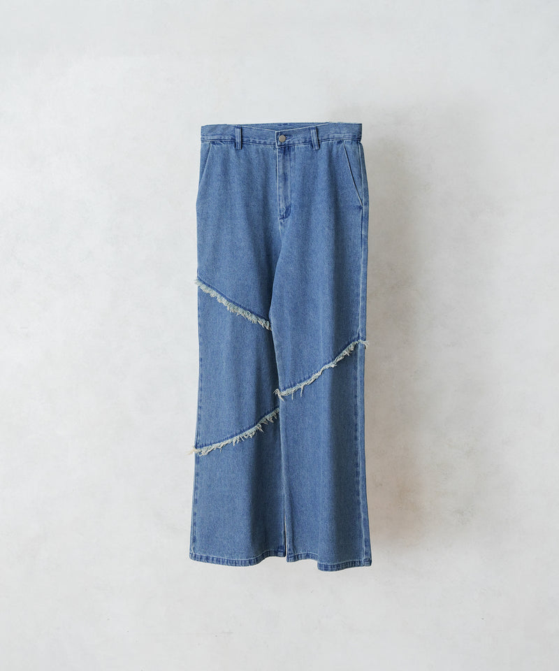 【selleglant｜セレグランテ】FRINGE DENIM WIDE PANTS/フリンジデニムワイドパンツ