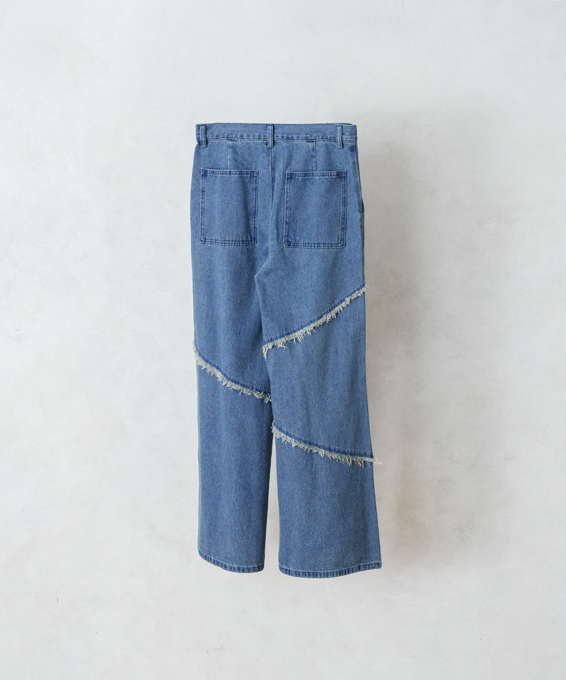 【selleglant｜セレグランテ】FRINGE DENIM WIDE PANTS/フリンジデニムワイドパンツ