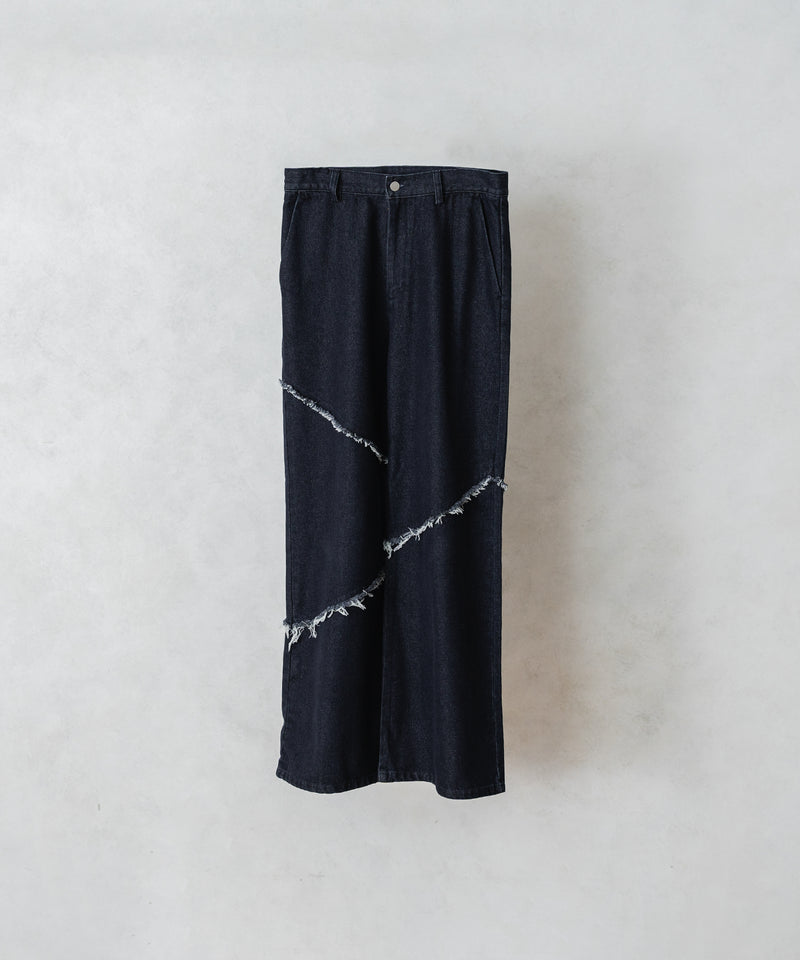 【selleglant｜セレグランテ】FRINGE DENIM WIDE PANTS/フリンジデニムワイドパンツ