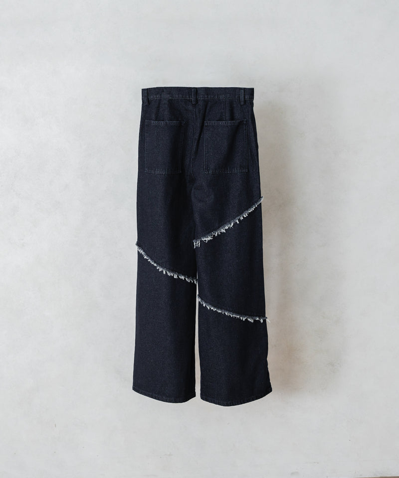 【selleglant｜セレグランテ】FRINGE DENIM WIDE PANTS/フリンジデニムワイドパンツ