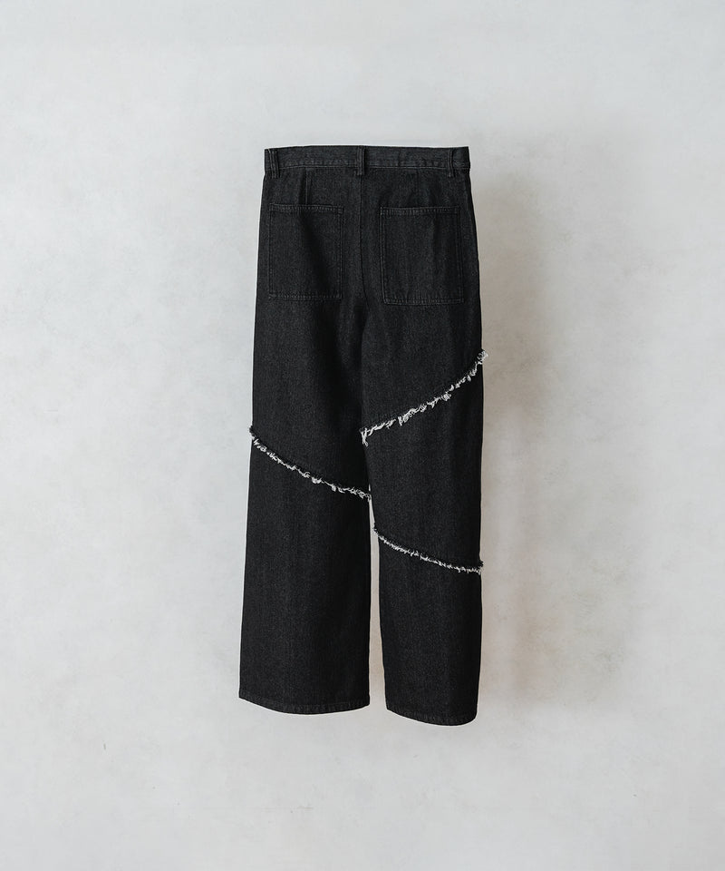 【selleglant｜セレグランテ】FRINGE DENIM WIDE PANTS/フリンジデニムワイドパンツ