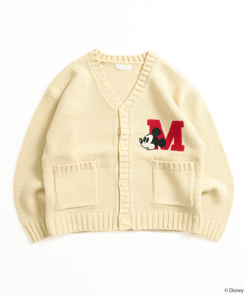 【DISNEY】MICKEY / LETTERED KNIT CARDIGAN