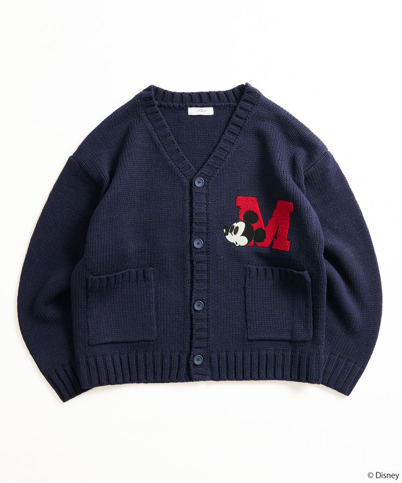 【DISNEY】MICKEY / LETTERED KNIT CARDIGAN