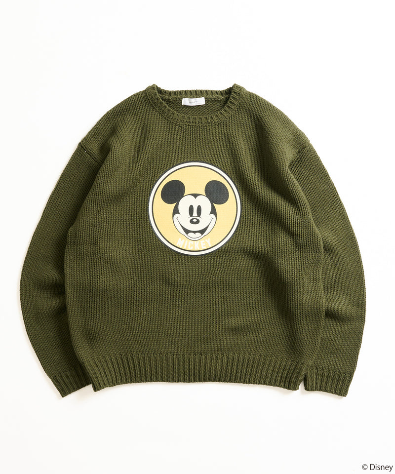 【DISNEY】MICKEY / PRINT KNIT PULLOVER