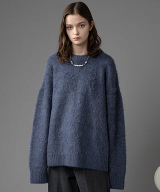 【新色追加/予約販売】LONG SLEEVE WOOL MIXED SHAGGY KNIT / ロングスリーブウール混シャギーニット※12月下旬お届け
