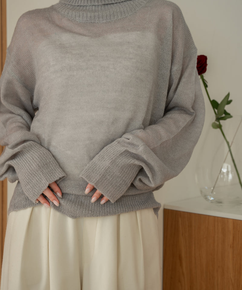 sheer turtleneck knit /  シアータートルネックニット