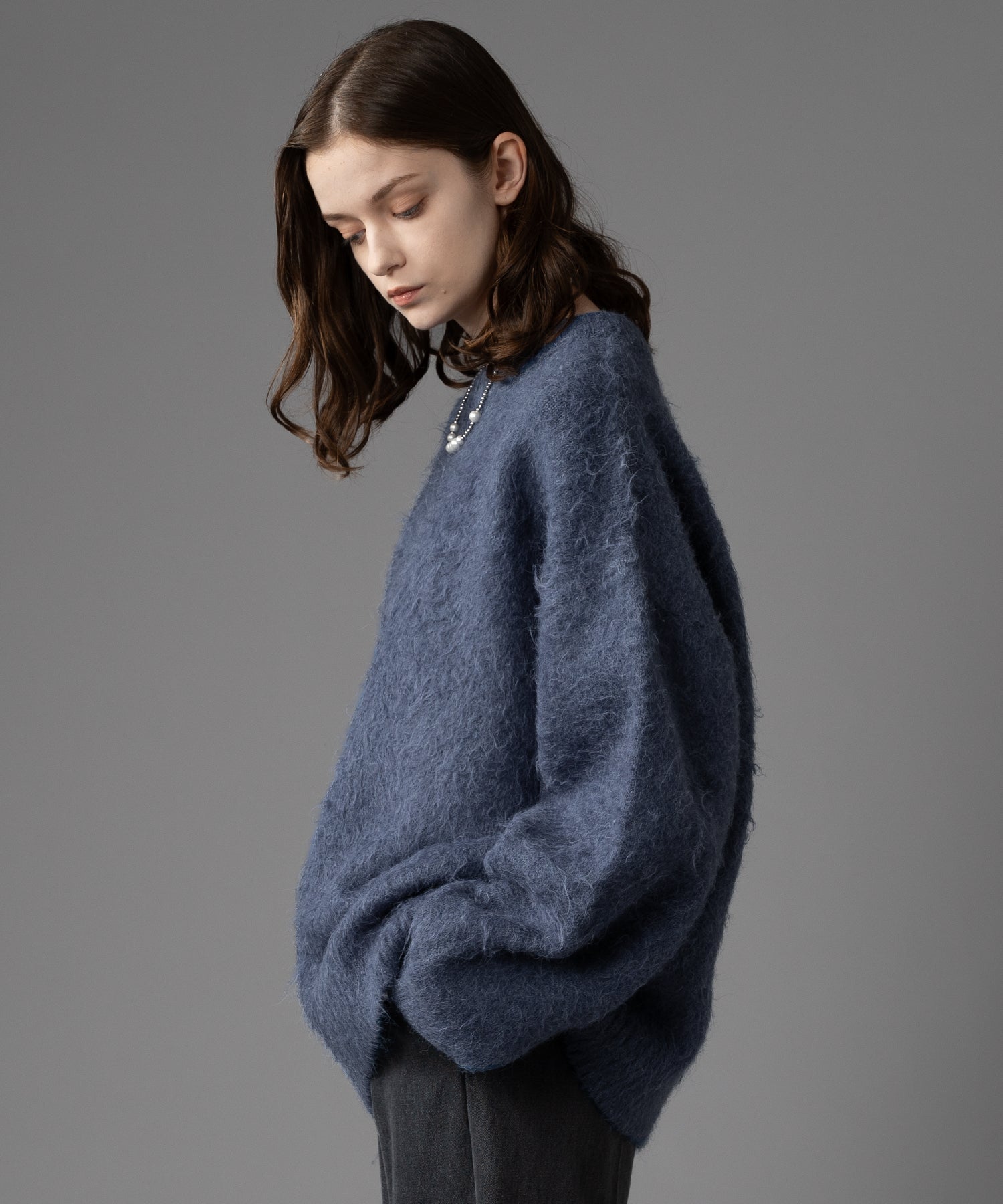 【新色追加/予約販売】LONG SLEEVE WOOL MIXED SHAGGY KNIT / ロングスリーブウール混シャギーニット※12月下旬お届け