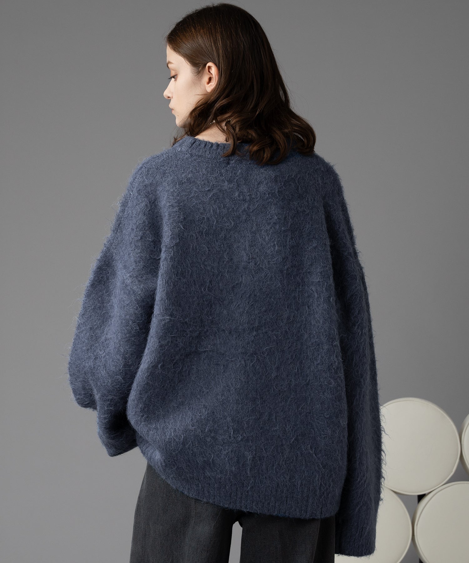 【新色追加/予約販売】LONG SLEEVE WOOL MIXED SHAGGY KNIT / ロングスリーブウール混シャギーニット※12月下旬お届け
