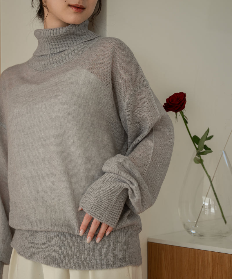 sheer turtleneck knit /  シアータートルネックニット