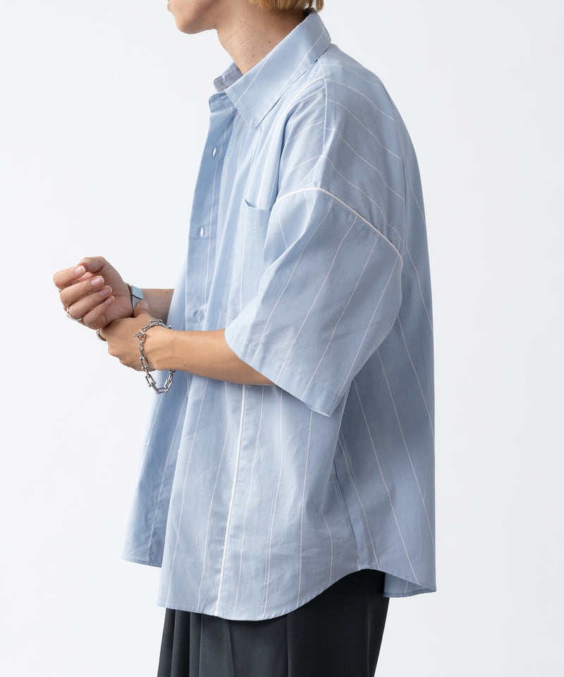 【selleglant｜セレグランテ】STRIPED PIPING SHIRT / ストライプパイピングシャツ
