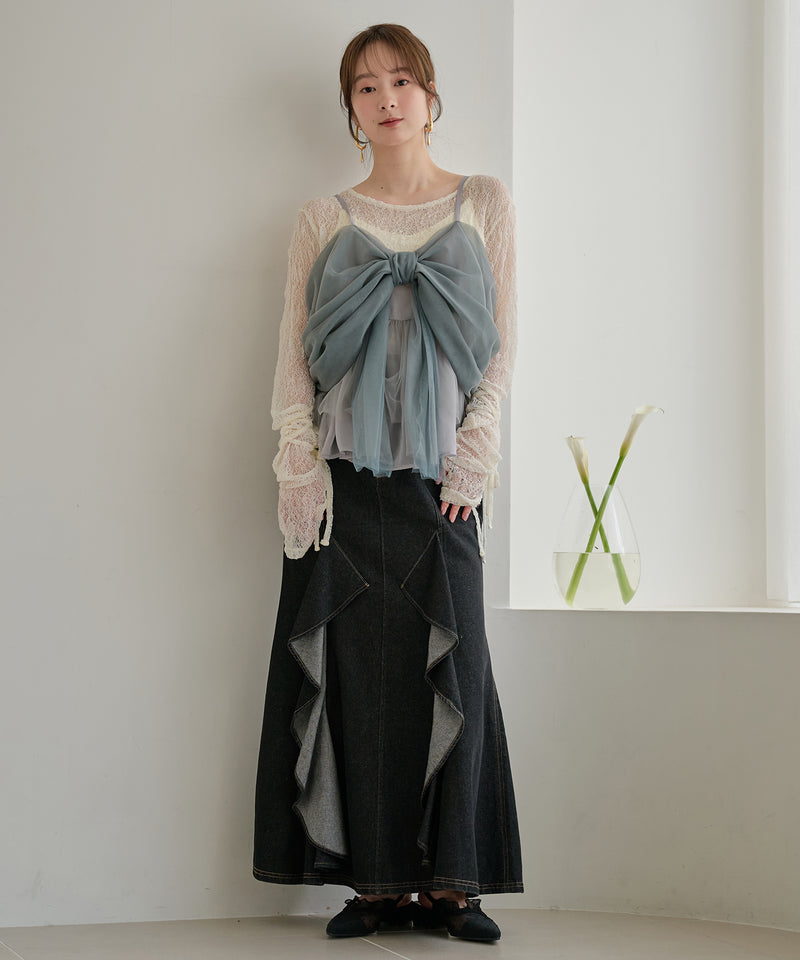 2way tulle ribbon tops / 2wayチュールリボントップス – favclo