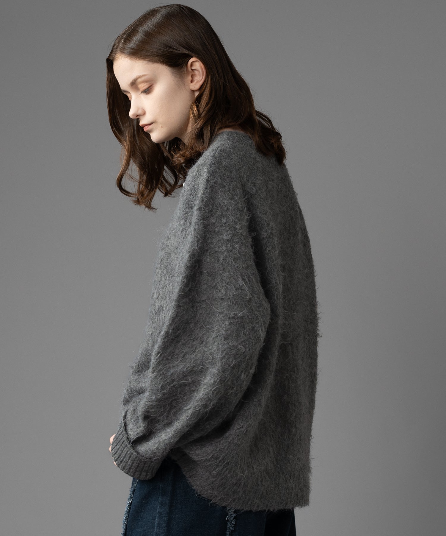 【新色追加/予約販売】LONG SLEEVE WOOL MIXED SHAGGY KNIT / ロングスリーブウール混シャギーニット※12月下旬お届け