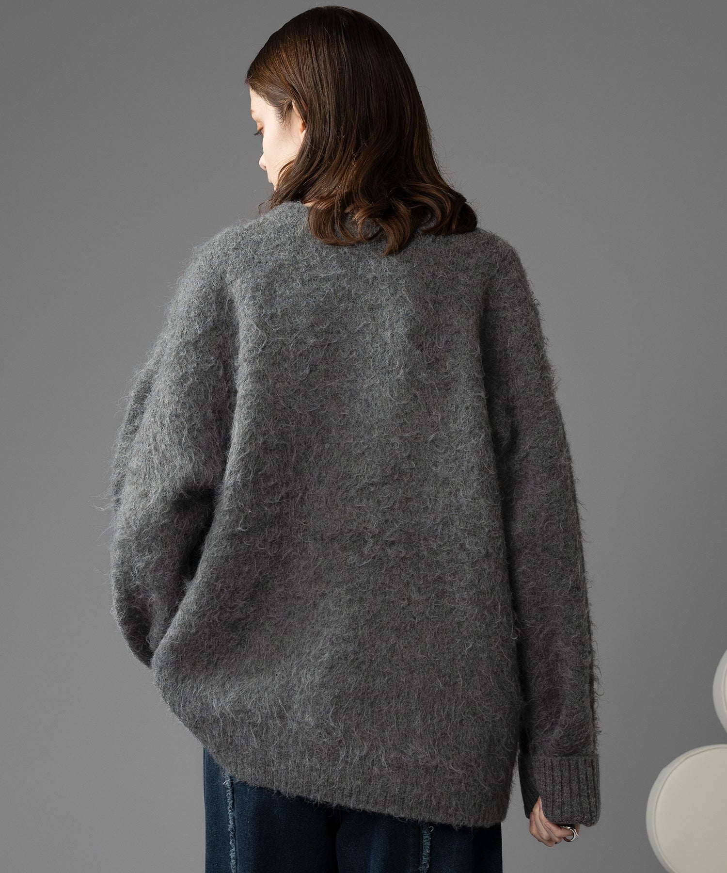 【新色追加/予約販売】LONG SLEEVE WOOL MIXED SHAGGY KNIT / ロングスリーブウール混シャギーニット※12月下旬お届け