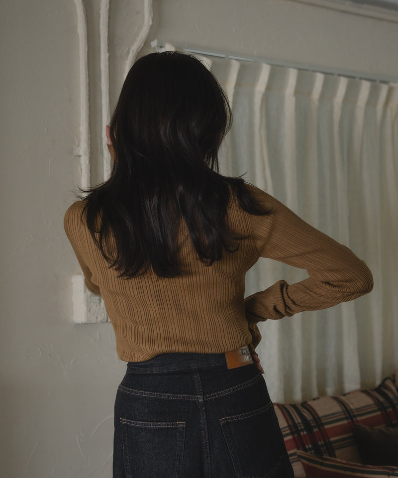 long sleeve rib knit / ロングスリーブリブニット