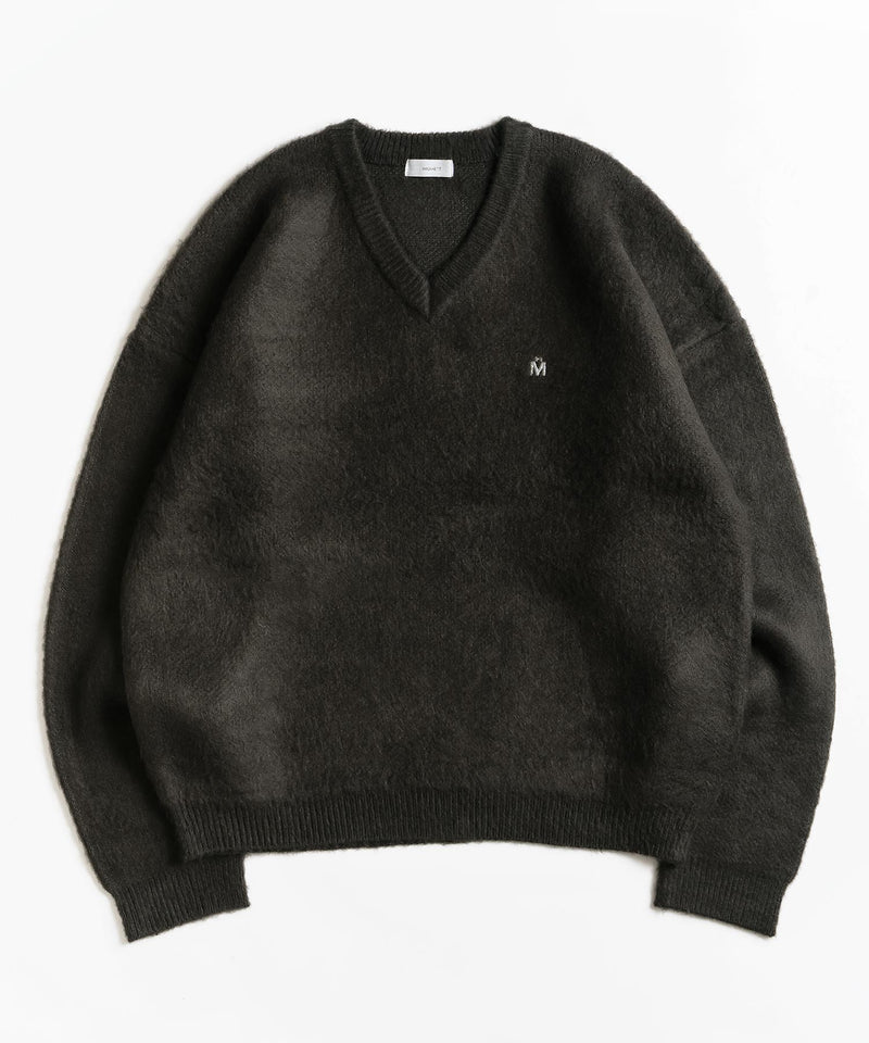 V-NECK BRUSHED KNIT