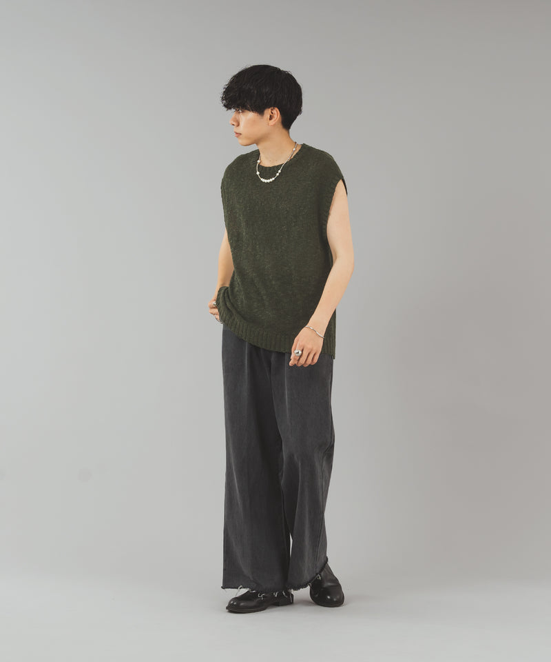 NO SLEEVE BOUCLE KNIT/ノースリーブブークレニット