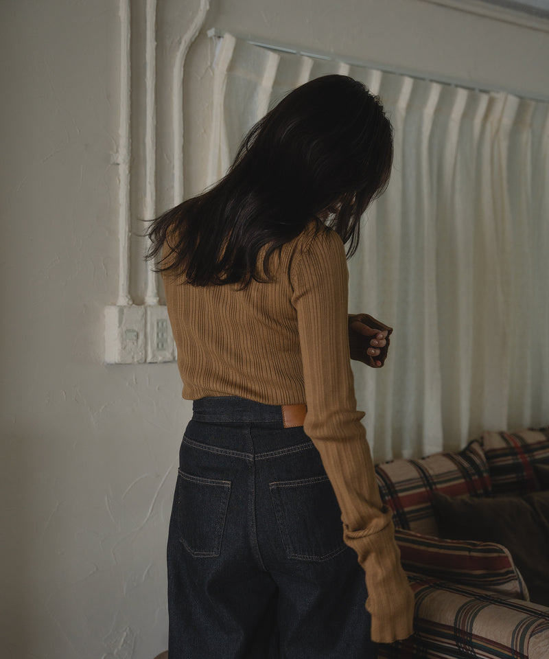 long sleeve rib knit / ロングスリーブリブニット