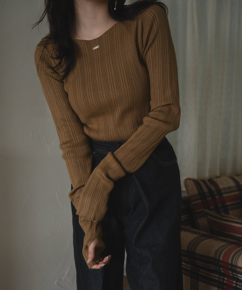 long sleeve rib knit / ロングスリーブリブニット