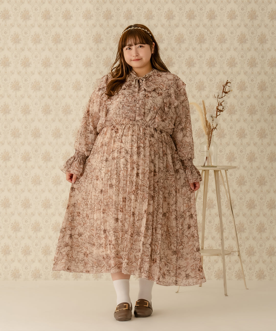 Louiosy|ルオシー|BOWTIE FRILL PLEATS DRESS/ボウタイフリルプリーツワンピース – favclo.