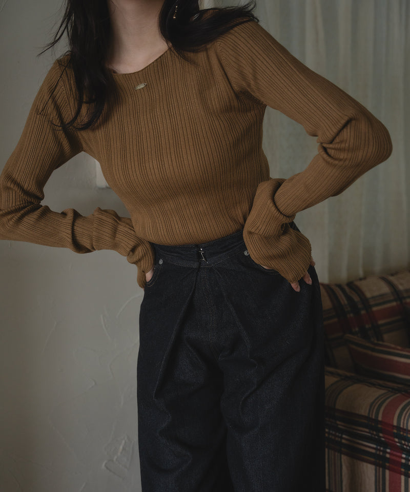 long sleeve rib knit / ロングスリーブリブニット
