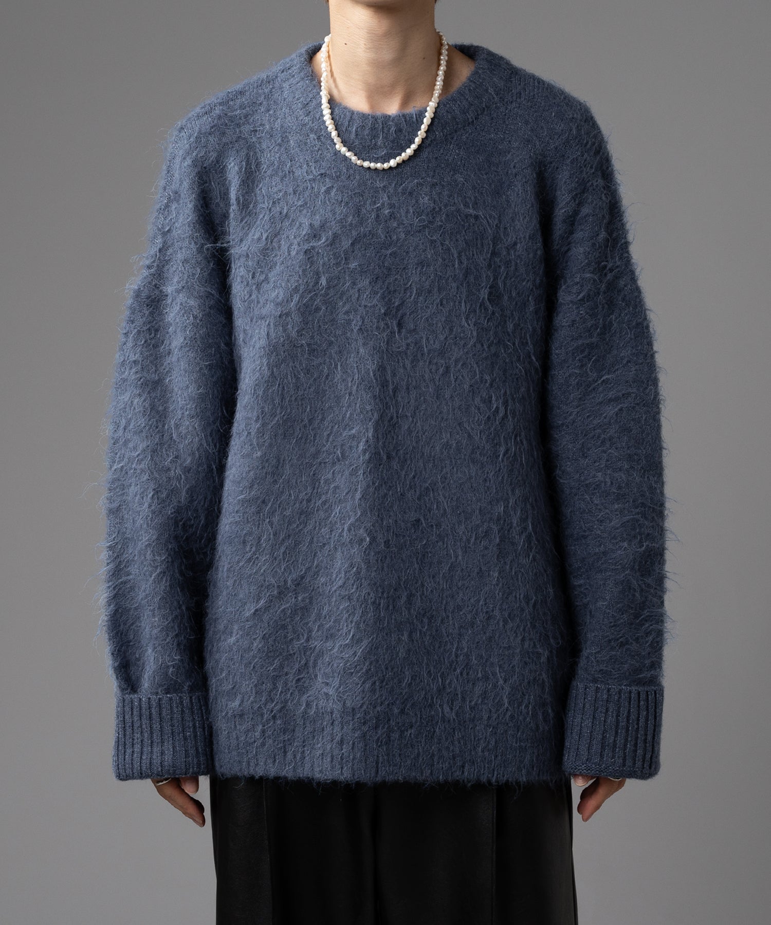 【新色追加/予約販売】LONG SLEEVE WOOL MIXED SHAGGY KNIT / ロングスリーブウール混シャギーニット※12月下旬お届け