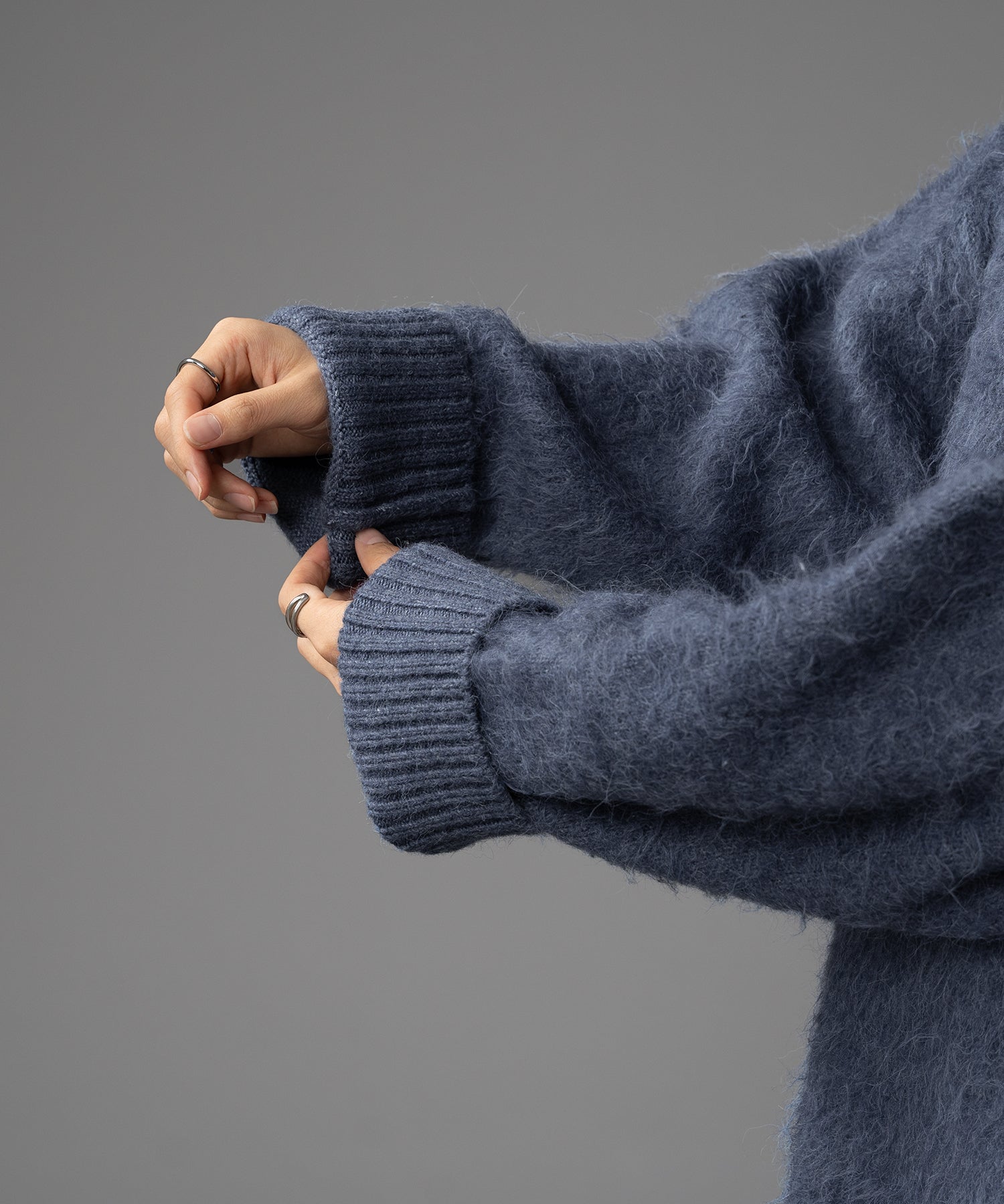 【新色追加/予約販売】LONG SLEEVE WOOL MIXED SHAGGY KNIT / ロングスリーブウール混シャギーニット※12月下旬お届け