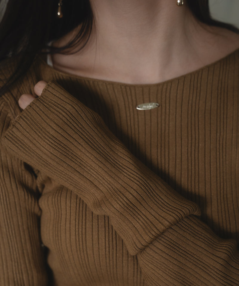 long sleeve rib knit / ロングスリーブリブニット