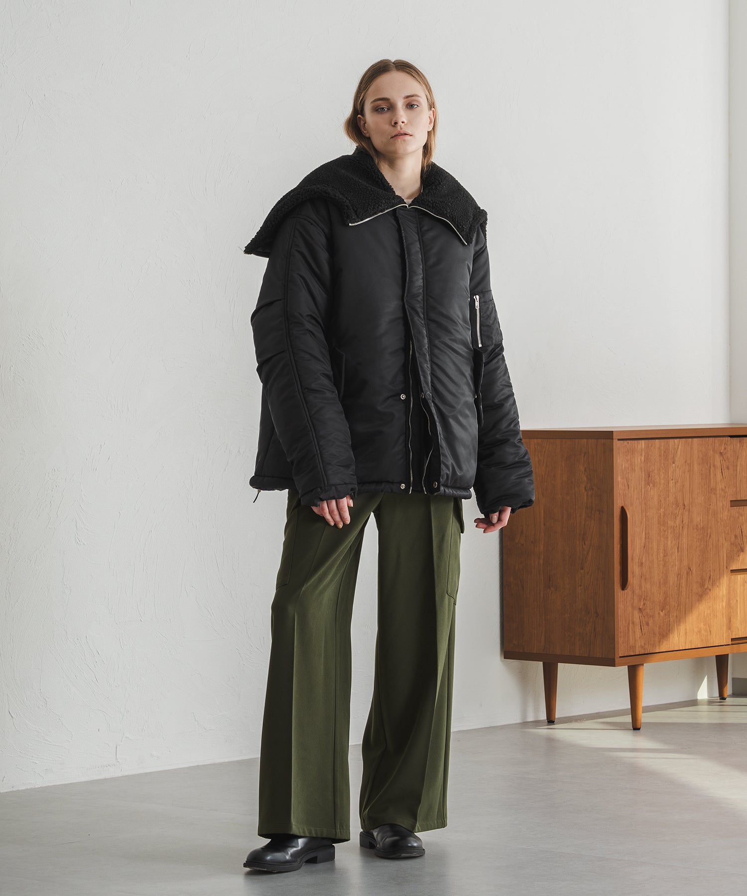 【New】WIDE STRAIGHT MILITARY SLACKS/ワイドストレートミリタリースラックス