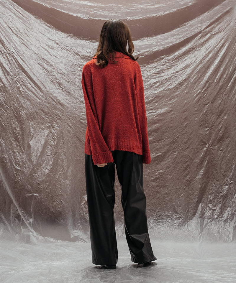 SKIPPER BOUCLE POLO KNIT / スキッパーブークレポロニット