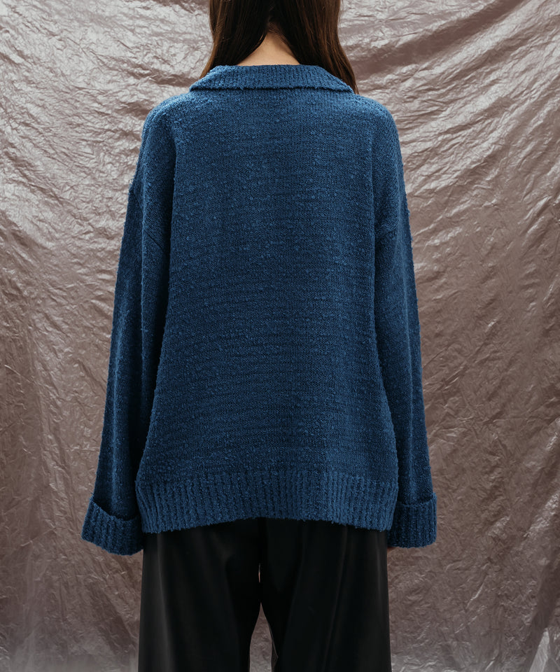 SKIPPER BOUCLE POLO KNIT / スキッパーブークレポロニット
