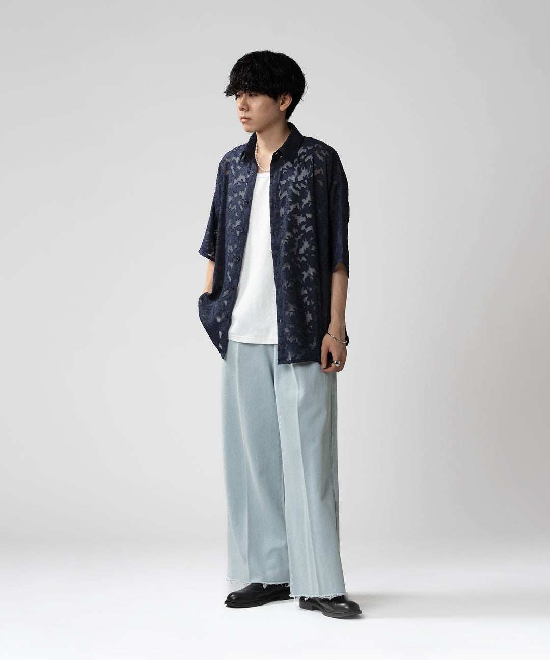 selleglant｜セレグランテ】SHEER JACQUARD SHIRT/シアー