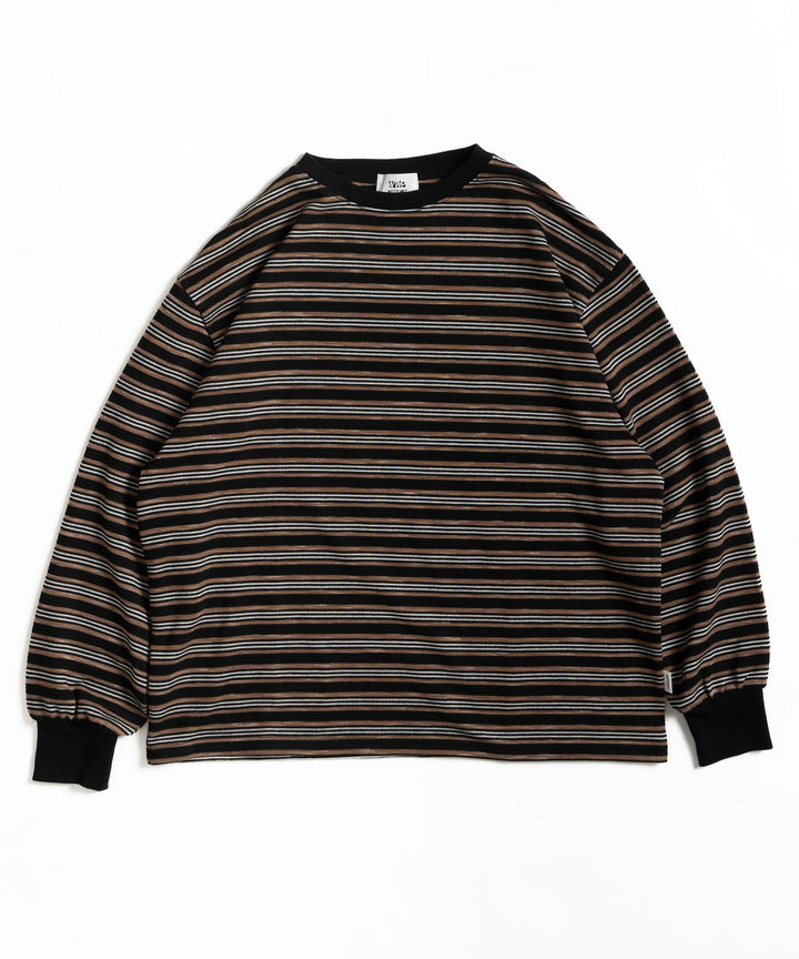 【WEB完売商品】マルチボーダーロンT WETTEMPT｜ウィテンプト】CREW NECK MULTI BORDER LONG TEE