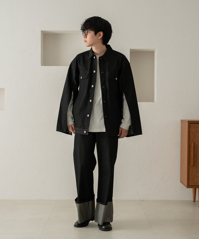 【selleglant｜セレグランテ】RIGIT DENIM ARM SLIT JACKETKET/リジットデニムアームスリットジャケット